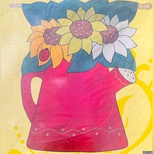 Evergreen floral outdoor decorative appliqué flag NEW